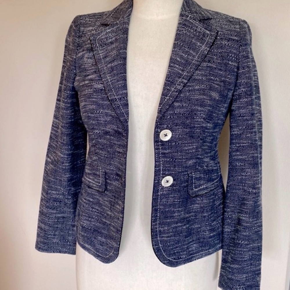 Ann Taylor Navy Tweed Blazer excellent size 2 - Picture 12 of 12